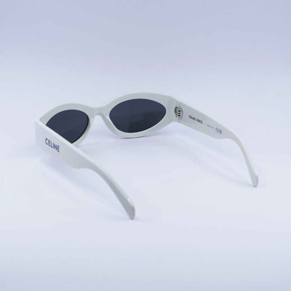 Celine CL40288I 25A MONOCHROMS Sunglasses Ivory Cat Eye Frame, Grey Lenses - Picture 4 of 10
